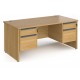 Harlow Panel End Straight Desk with 2 x Two Drawer Pedestals